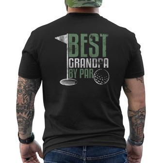 Best Grandpa By Par Father's Day Golf Grandad Golfing Mens Back Print T-shirt | Mazezy