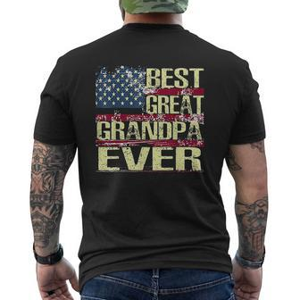 Best Great Grandpa Ever American Flag Mens Back Print T-shirt - Thegiftio UK
