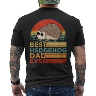 Best Hedgehog Dad Ever Vintage Hedgehog Father's Day Men's T-shirt Back Print - Monsterry