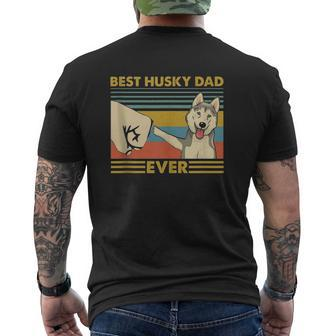 Best Husky Dad Ever Retro Vintage Sunset Mens Back Print T-shirt | Mazezy