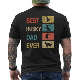Best Husky Dad Ever Vinatge Mens Back Print T-shirt | Mazezy