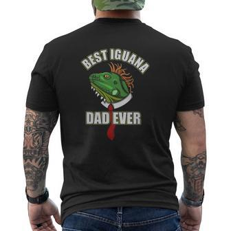 Best Iguana Dad Saying Reptile Lizard Mens Back Print T-shirt | Mazezy