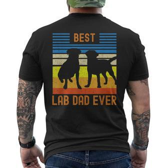 Best Lab Dad Ever Black Yellow Chocolate Matching Parents Men's T-shirt Back Print - Monsterry