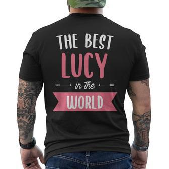 The Best Lucy In The World Name Men's T-shirt Back Print - Seseable