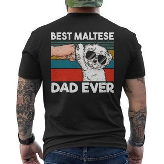 Best Maltese Dad Ever Ghetto Fist Dog Lover Men's T-shirt Back Print | Mazezy