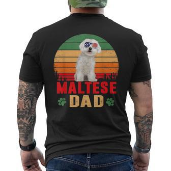 Best Maltese Dad Father's Day Dog Lover Owner Men's T-shirt Back Print - Monsterry