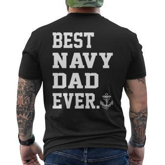 Best Navy Dad Ever Men's T-shirt Back Print | Mazezy