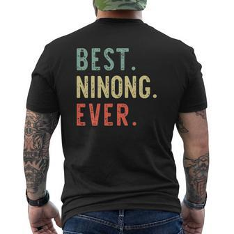 Best Ninong Ever Cool Vintage Father's Day Mens Back Print T-shirt | Mazezy