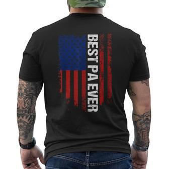 Best Pa Ever Us American Flag Family Pa Father's Day Men's T-shirt Back Print - Monsterry