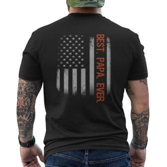 Best Papa Ever American Flag Fathers Day Mens Back Print T-shirt | Mazezy