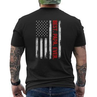 Best Papa Ever American Flag Dad Grandpa Father Mens Back Print T-shirt | Mazezy AU