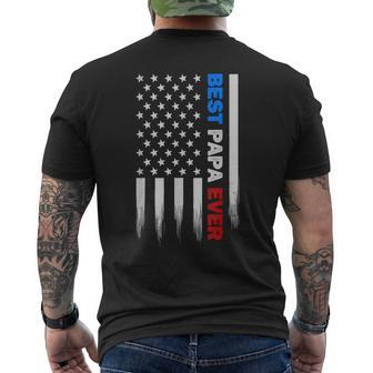 Best Papa Ever American Flag Usa Father's Day Men's T-shirt Back Print - Seseable