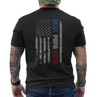 Best Papa Ever Father's Day Loving Dad Us Flag 4Th Of July Men's T-shirt Back Print - Thegiftio UK