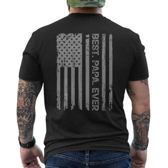 Best Papa Ever Us American Flag Grandpa Father's Day Men's T-shirt Back Print - Thegiftio UK