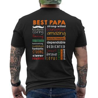 Best Papa Handsome Caring Loving Supportive Hardworking Mens Back Print T-shirt | Mazezy