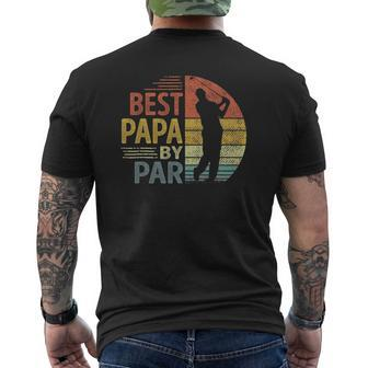 Best Papa By Par Father's Day Golf Grandpa Mens Back Print T-shirt | Mazezy