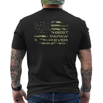 Best Papaw Ever Camo America Flag For Men Father's Day Mens Back Print T-shirt | Mazezy CA
