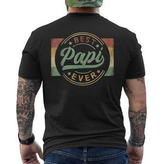 Best Papi Ever Emblem Father's Day Papi Grandpa Men's T-shirt Back Print - Seseable