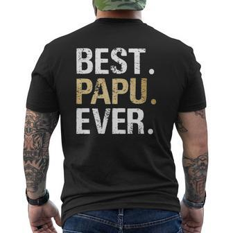 Best Papu For Grandfather From Granddaughter Grandson Mens Back Print T-shirt | Mazezy