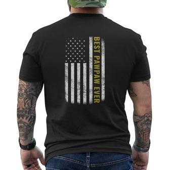Best Pawpaw Ever Vintage American Flag Tee Father's Day Mens Back Print T-shirt | Mazezy DE