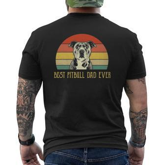 Best Pitbull Dad Ever Pitbull Dog Lovers Fathers Day Mens Back Print T-shirt | Mazezy