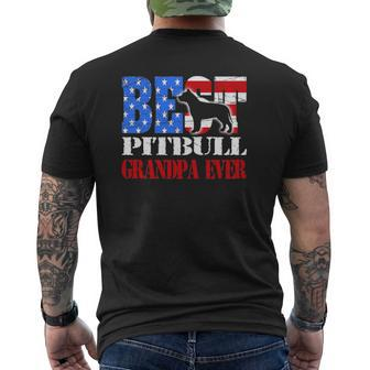 Best Pitbull Grandpa Ever Mens Back Print T-shirt | Mazezy