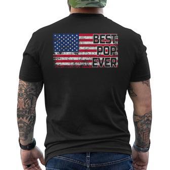 Best Pop Ever American Flag Dad Papa Opa Geschenk T-Shirt mit Rückendruck - Geschenkecke