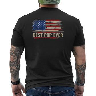 Best Pop Pop Ever Vintage American Flag July 4Th Fathers Day Mens Back Print T-shirt | Mazezy DE