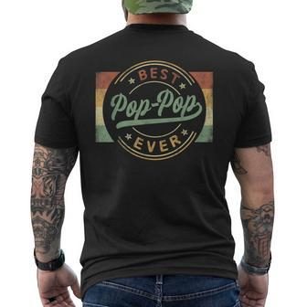 Best Pop-Pop Ever Emblem Father's Day Poppop Grandpa Men's T-shirt Back Print - Seseable