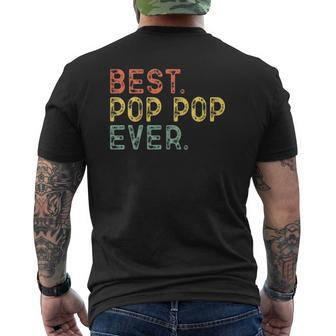 Best Pop-Pop Ever Vintage Grandpa Poppop Father's Day Mens Back Print T-shirt | Mazezy