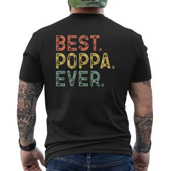 Best Poppa Ever Retro Vintage Father's Day Mens Back Print T-shirt | Mazezy CA