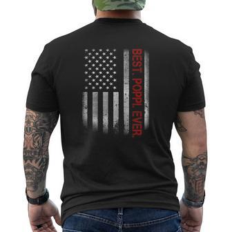 Best Poppi Ever Vintage American Flag For Dad Papa Mens Back Print T-shirt | Mazezy CA
