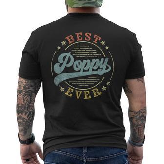 Best Poppy Ever Father's Day Poppy Vintage Emblem Men's T-shirt Back Print - Monsterry CA