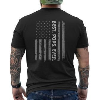 Best Pops Ever American Flag For Best Father's Day Mens Back Print T-shirt | Mazezy