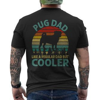 Best Pug Cooler Dad Ever Dog Animal Lovers Walker Cute Men's T-shirt Back Print | Mazezy
