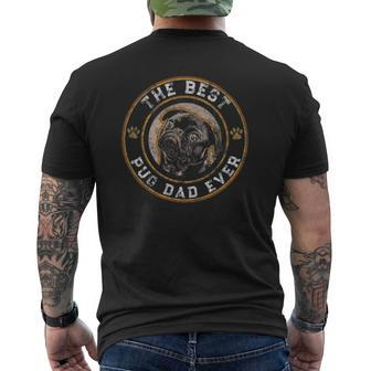 Best Pug Dad Ever Black Pugs Owner Vintage Dog Lover Mens Back Print T-shirt | Mazezy