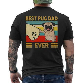 Best Pug Dad Ever Retro Vintage Fun Daddy Father's Day Men's T-shirt Back Print | Mazezy