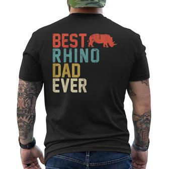 Best Rhino Dad Ever Retro Vintage Men's T-shirt Back Print - Monsterry