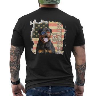 Best Rottweiler Dad Ever Us Flag 4Th Of July Rottweiler Mens Back Print T-shirt - Thegiftio UK