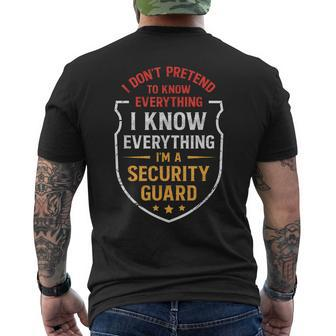 Best Security Guard Dad Watchman Dad Security Guard Father Men's T-shirt Back Print - Monsterry