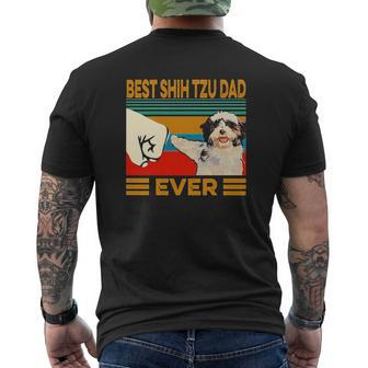 Best Shih Tzu Dad Ever Retro Vintage Mens Back Print T-shirt | Mazezy