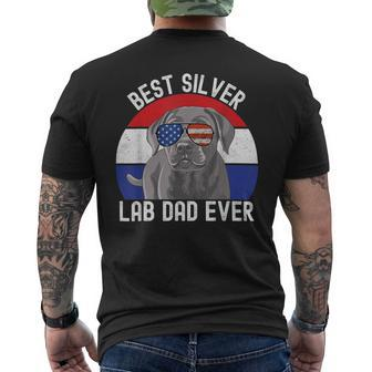 Best Silver Lab Dad Ever Vintage Patriotic American Flag Mens Back Print T-shirt - Thegiftio UK