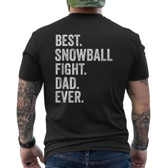 Best Snowball Fight Dad Ever Christmas Raglan Baseball Tee Mens Back Print T-shirt | Mazezy