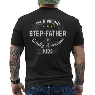 Best Step Dad I'm A Proud Step Father Awesome Kids Mens Back Print T-shirt | Mazezy CA