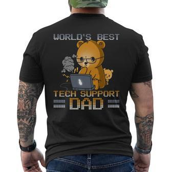 Best Tech Support Dad Father's Day Men's T-shirt Back Print - Monsterry AU