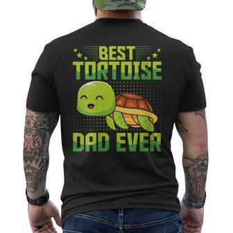 Best Tortoise Dad Ever Vintage Retro Papa Fathers Day Men's T-shirt Back Print - Seseable