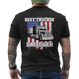 Best Truckin Dad Ever Big Rig Trucker Father's Day Vintage Men's T-shirt Back Print - Monsterry CA