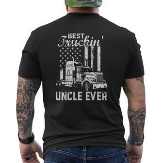 Best Truckin Uncle Ever American Flag Father's Day Mens Back Print T-shirt | Mazezy CA