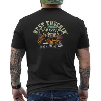 Best Trucking Dad Ever For A Trucker Or Truck Driver Dad Mens Back Print T-shirt | Mazezy