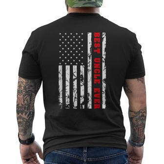 Best Uncle Ever Us Vintage Flag Patriotic Family Men Men's T-shirt Back Print - Monsterry